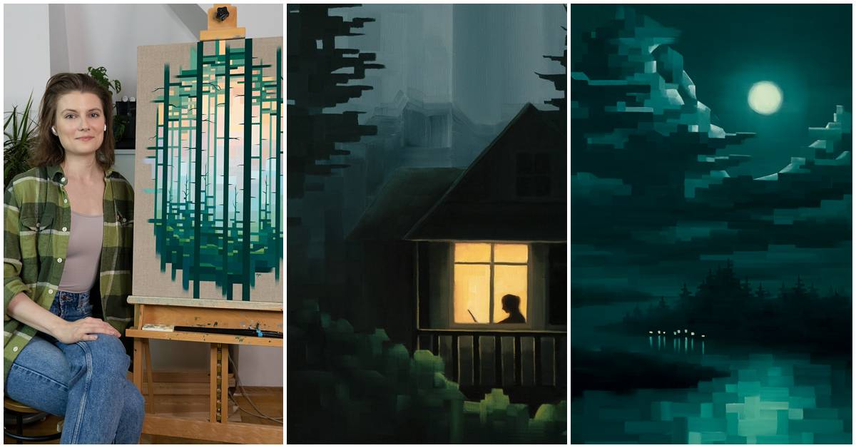 Luiza Niechoda Geometric Landscape Paintings