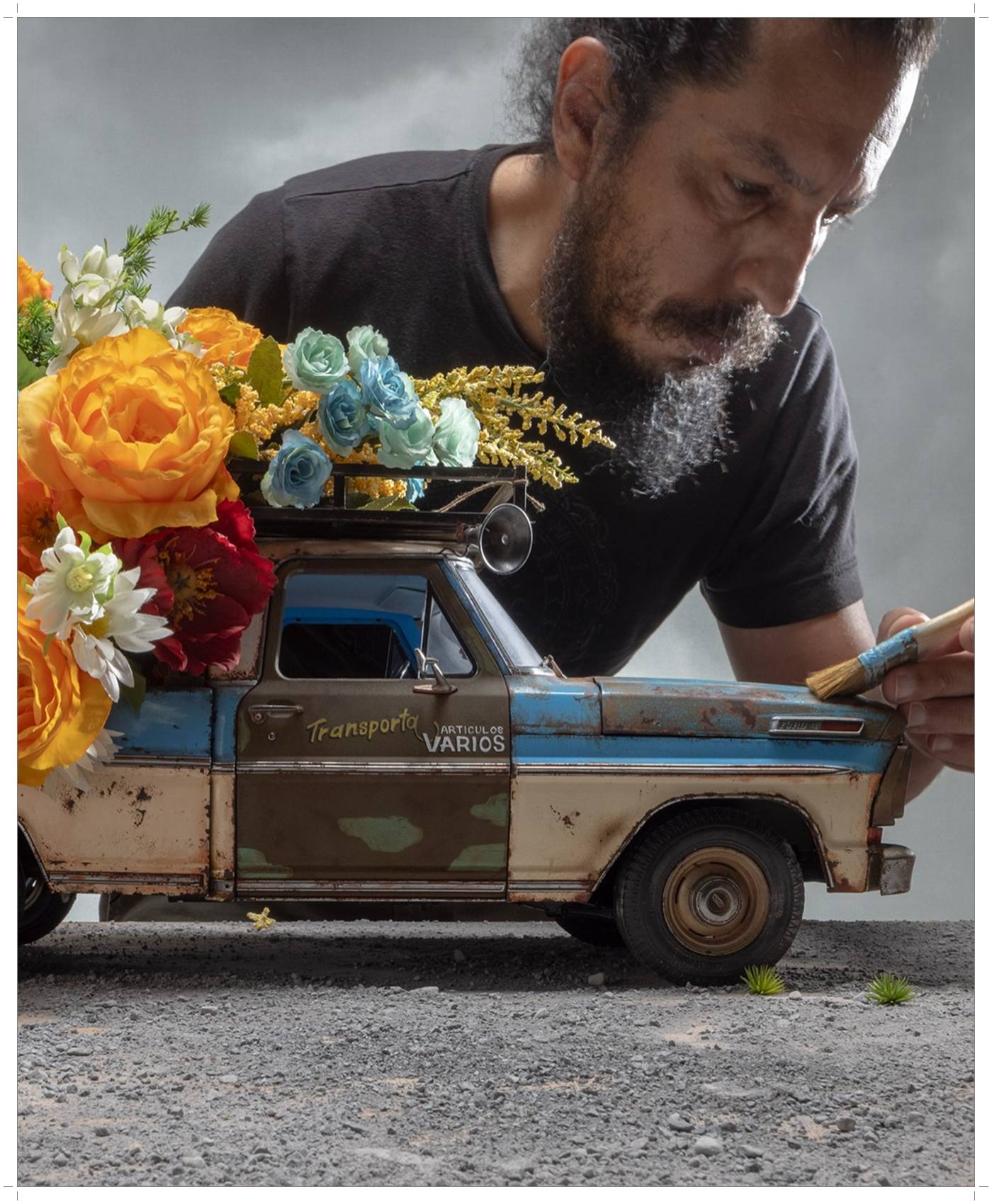 Felix Hernandez Working In His Studio